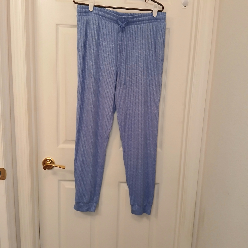 EUC Just Be... Athleisure Ribbed Joggers Women's Size L Light Blue